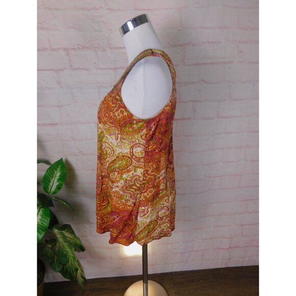 Dressbarn Beaded Paisley Halter Top L Women Boho - Picture 7 of 11